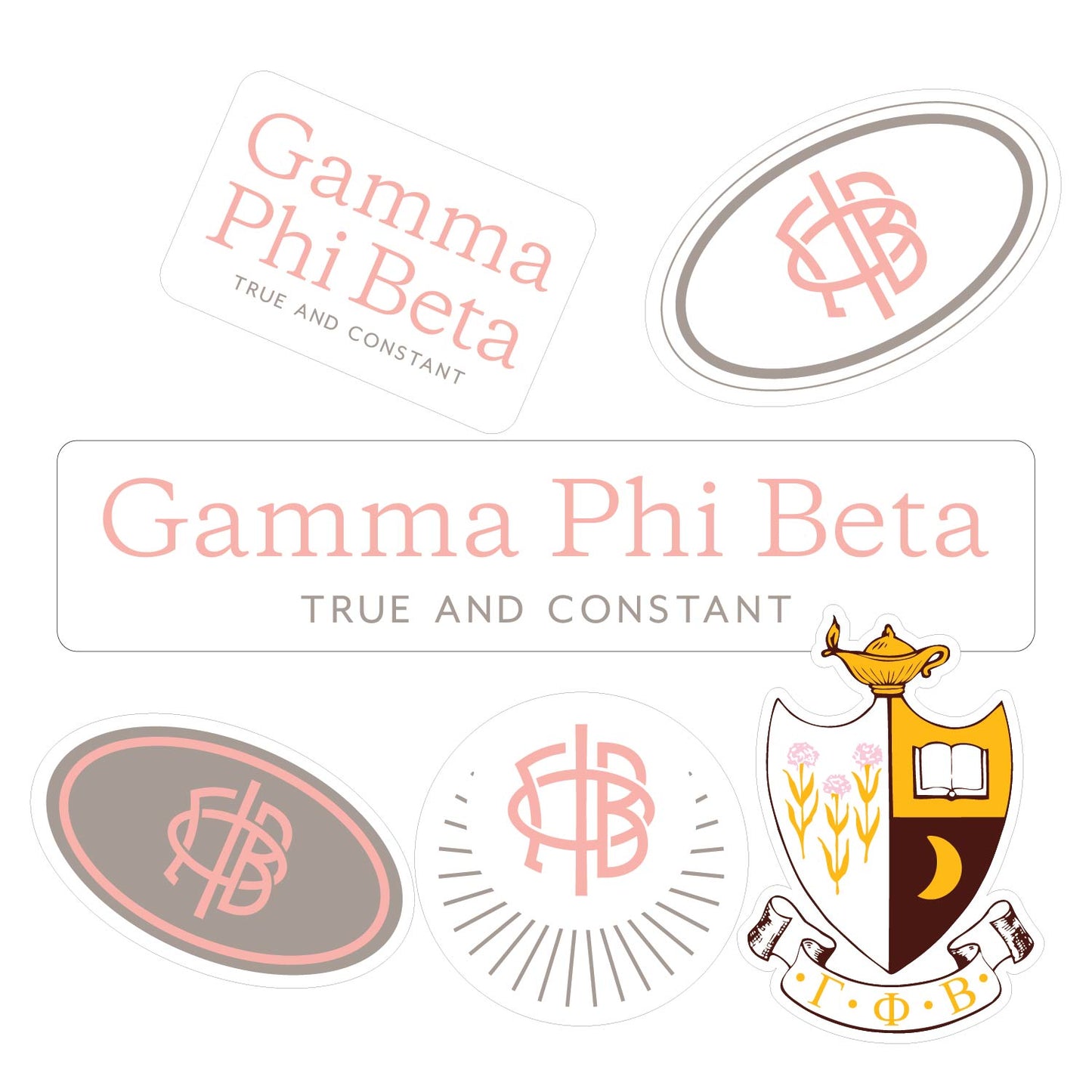Gamma Phi Beta Sorority Sticker Sheet- Brand Focus