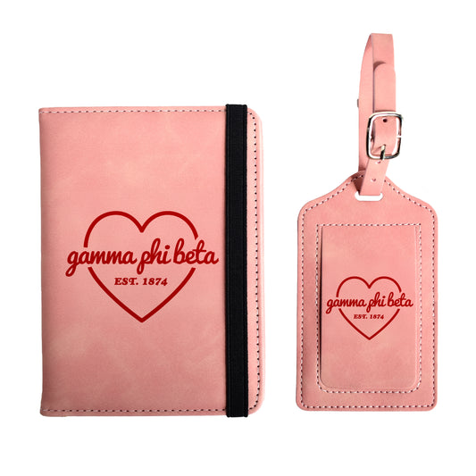 Gamma Phi Beta Passport Holder & Luggage Tag Travel Gift Set