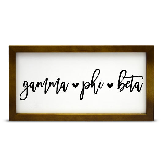 Gamma Phi Beta Script Wooden Sign