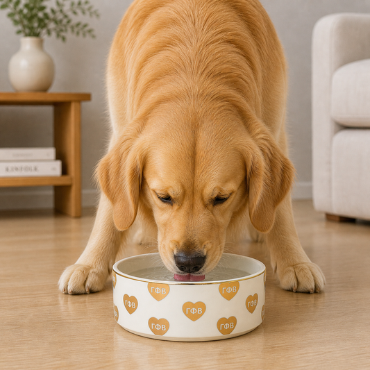 Gamma Phi Beta Pet Bowl- 6" Ceramic Bowl For Dogs and Cats