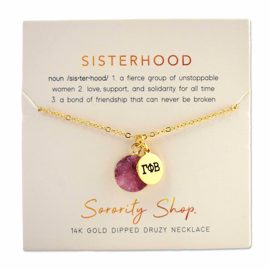 Gamma Phi Beta Sisterhood Druzy Necklace