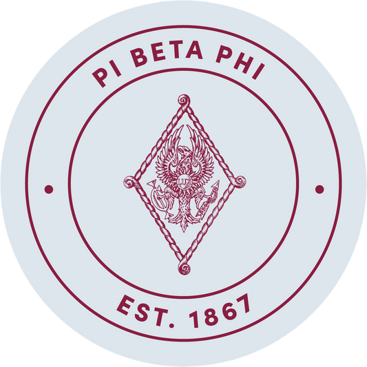 Pi Beta Phi Sorority Car Decal Sticker- Full Color Circle Logo