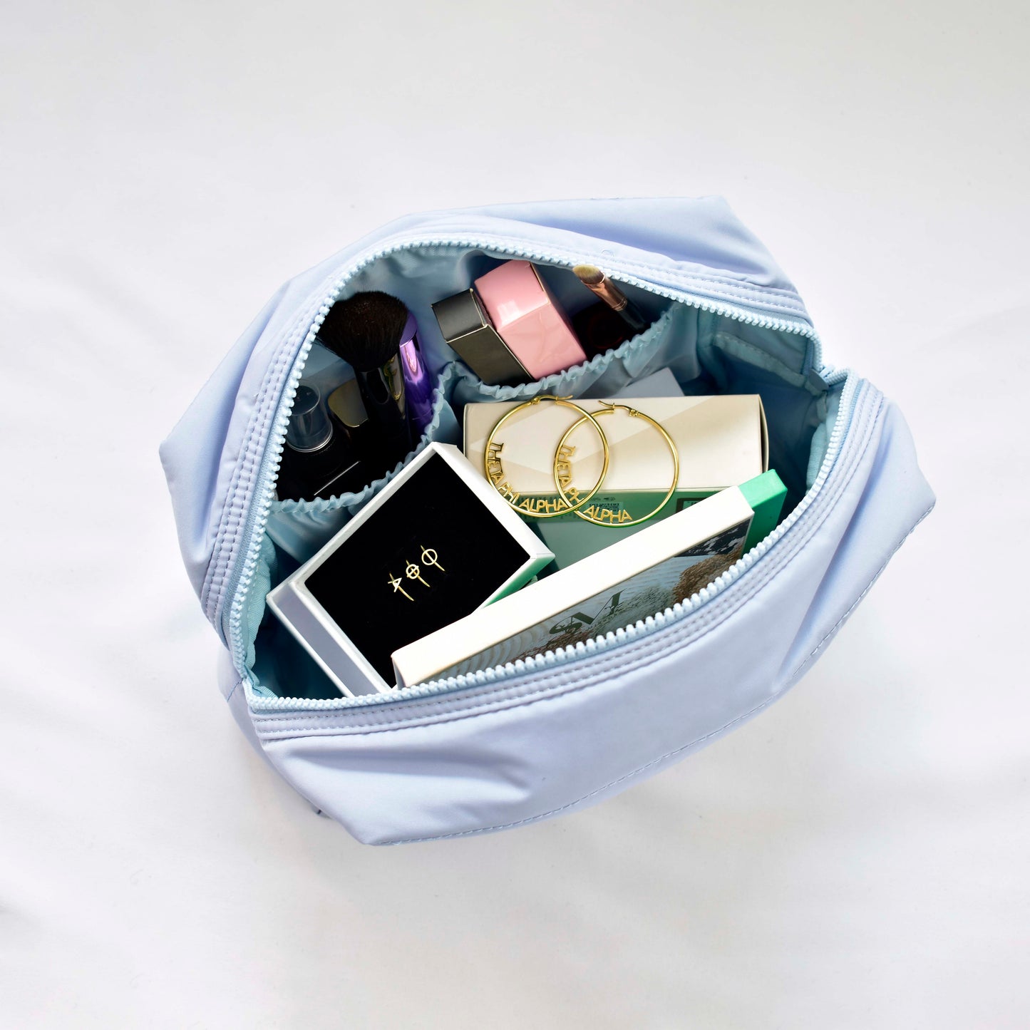 Pi Beta Phi Makeup Bag - Puffer Style with Sorority Letters