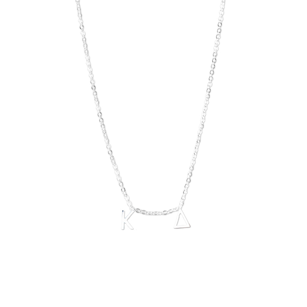 Kappa Delta Silver Greek Letters Necklace