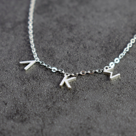 Lambda Kappa Sigma Silver Greek Letters Necklace