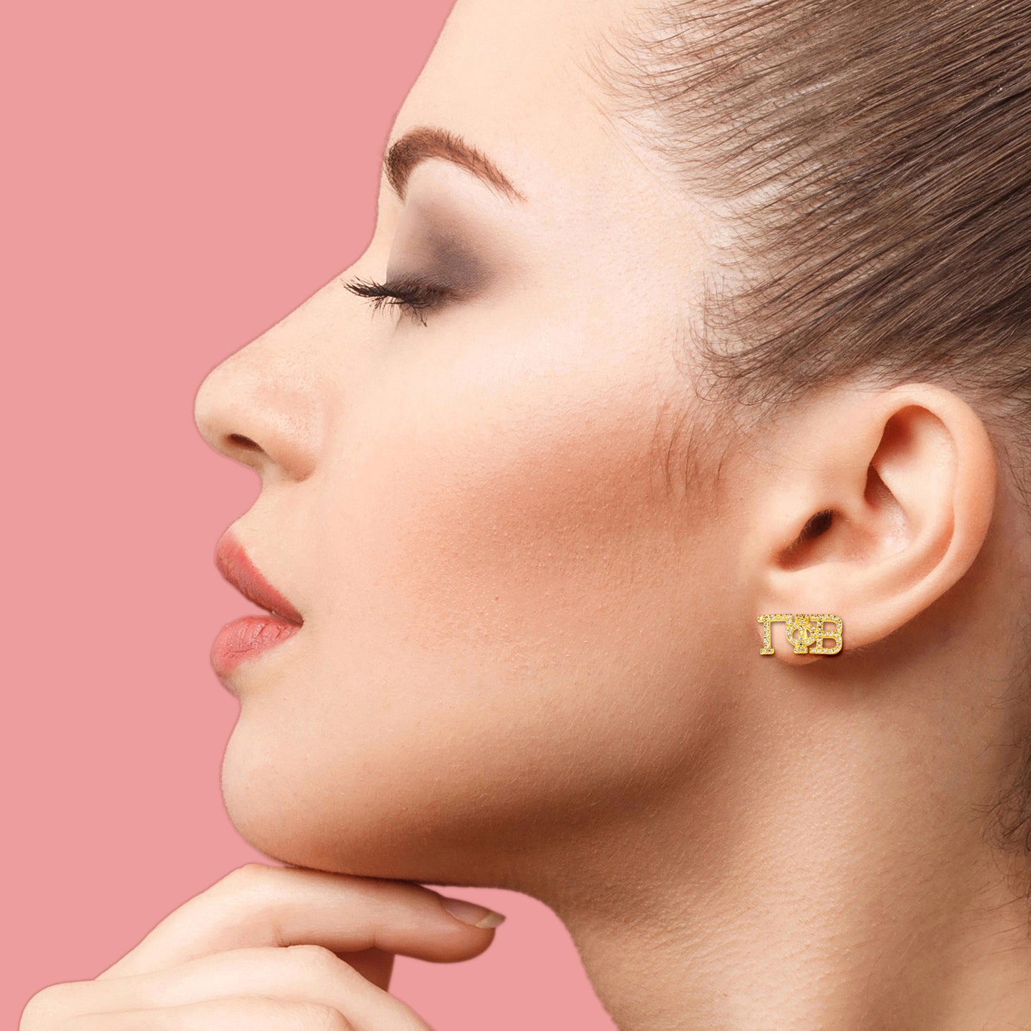 Alpha Delta Pi 18k Gold Plated Stud Earrings