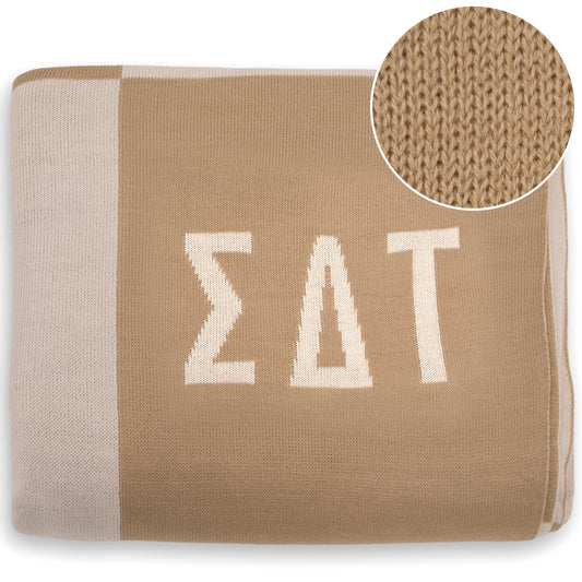 Sigma Delta Tau Blanket - Acrylic Knit Checkered Blanket