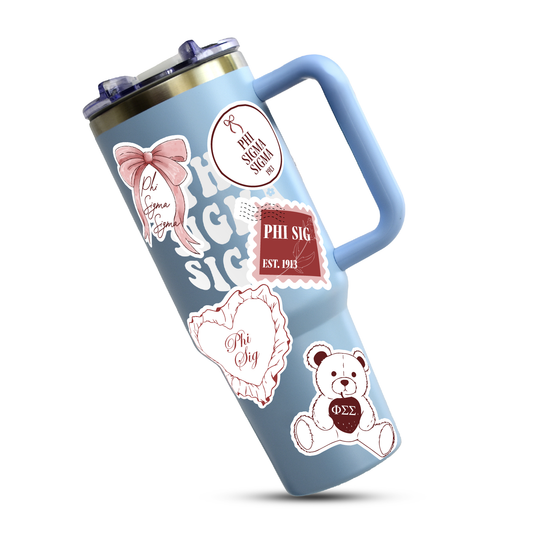 Phi Sigma Sigma Sticker Sheet- Teddy Bears and Sisterhood Love Theme