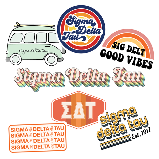 Sigma Delta Tau <br> Retro Sticker Sheet