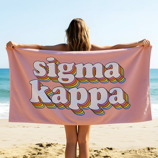Sigma Kappa Plush Retro Beach Towel