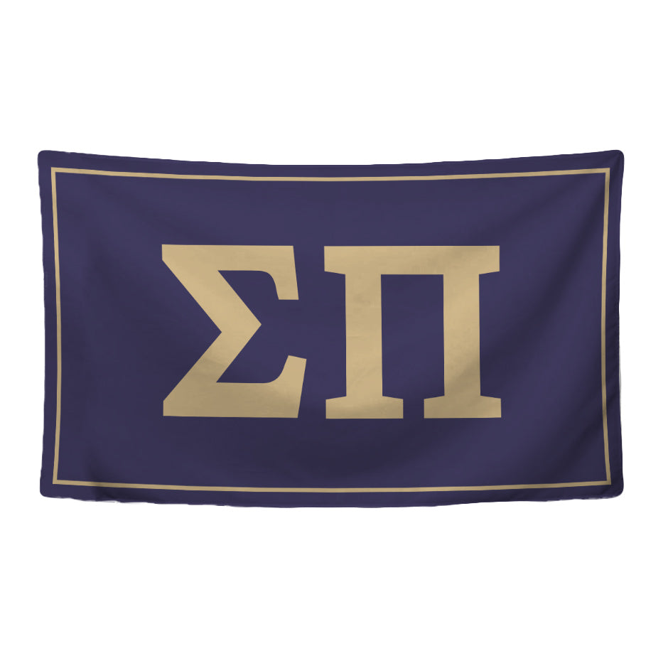 Sigma Pi Fraternity Greek Letters Flag, Two-Color Design