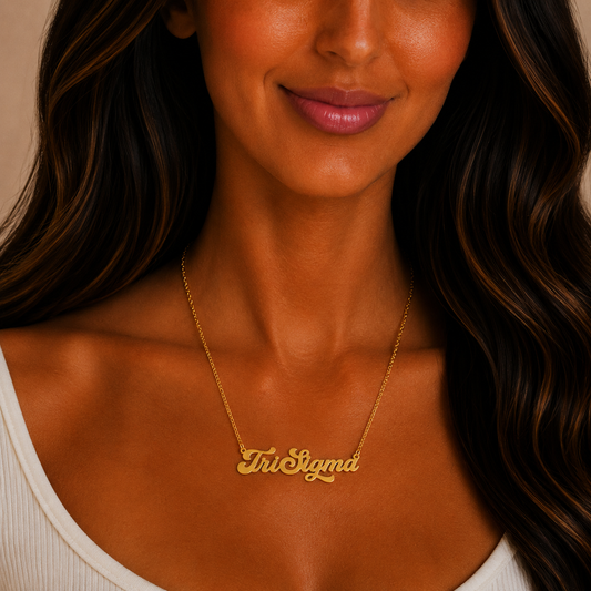 Sigma Sigma Sigma Retro Design Necklace