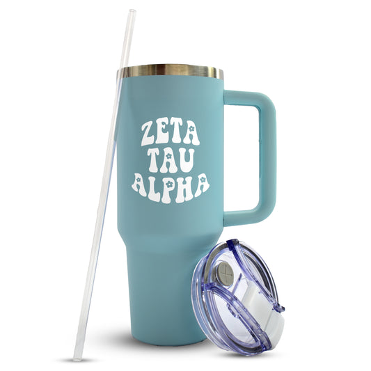 Zeta Tau Alpha Tumbler - 40oz Stainless Steel with Handle