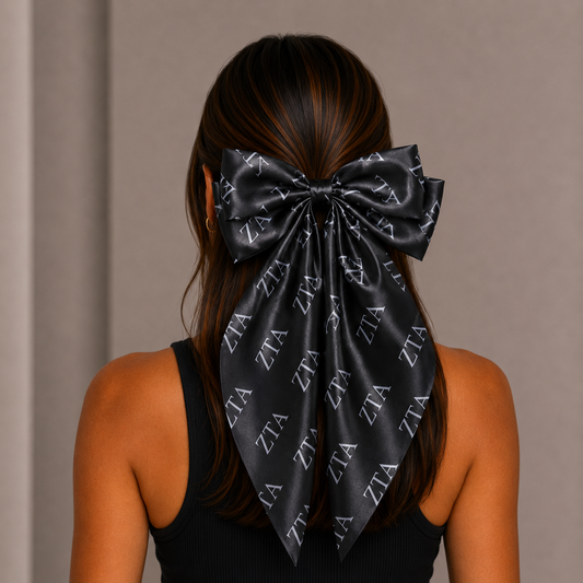 Zeta Tau Alpha Greek Letters Hair Bow