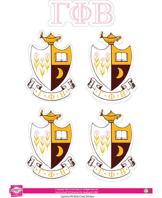 Gamma Phi Beta Crest Sticker Sheet