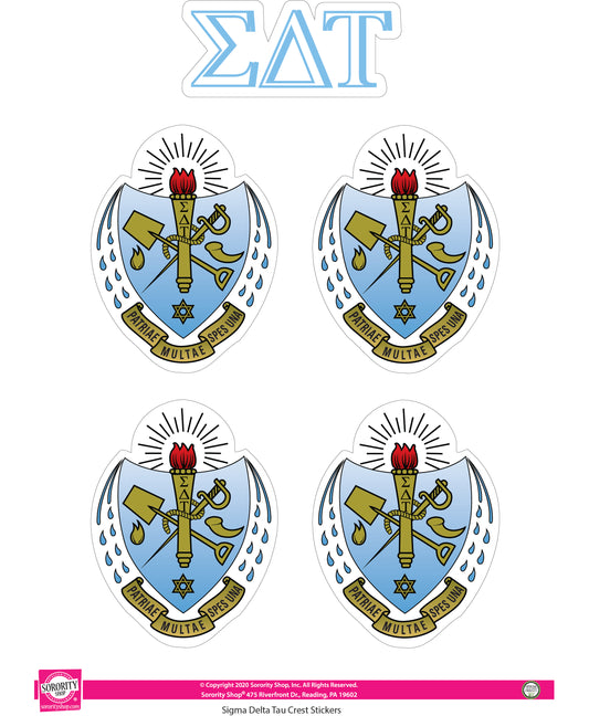 Sigma Delta Tau Crest Sticker Sheet