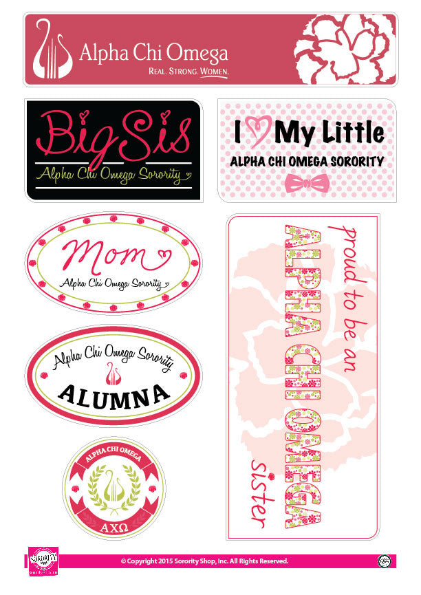 Alpha Chi Omega Family Stickers