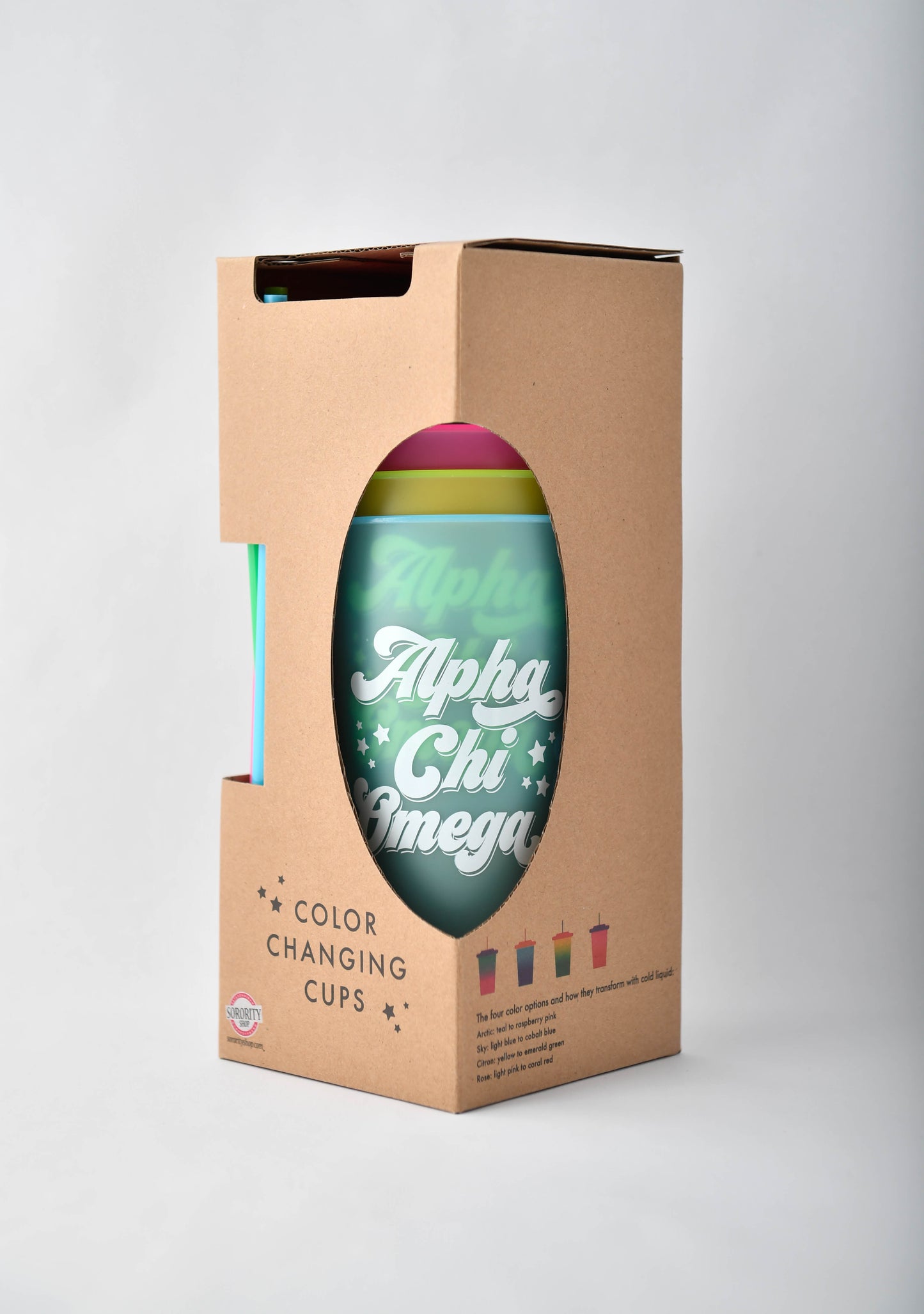 Alpha Chi Omega Color Changing Cups (Set of 4)