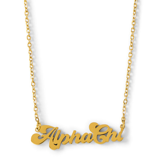 Alpha Chi Omega Retro Design Necklace