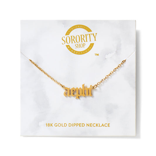 Alpha Epsilon Phi Old English Style Sorority Necklace