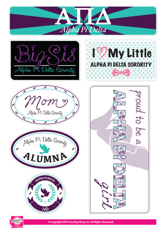 Alpha Pi Delta <br> Family Stickers