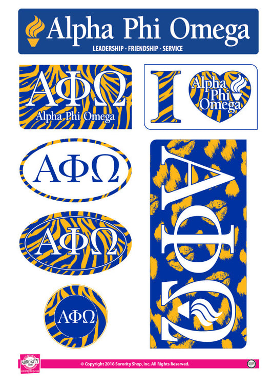 Alpha Phi Omega <br> Animal Print Stickers