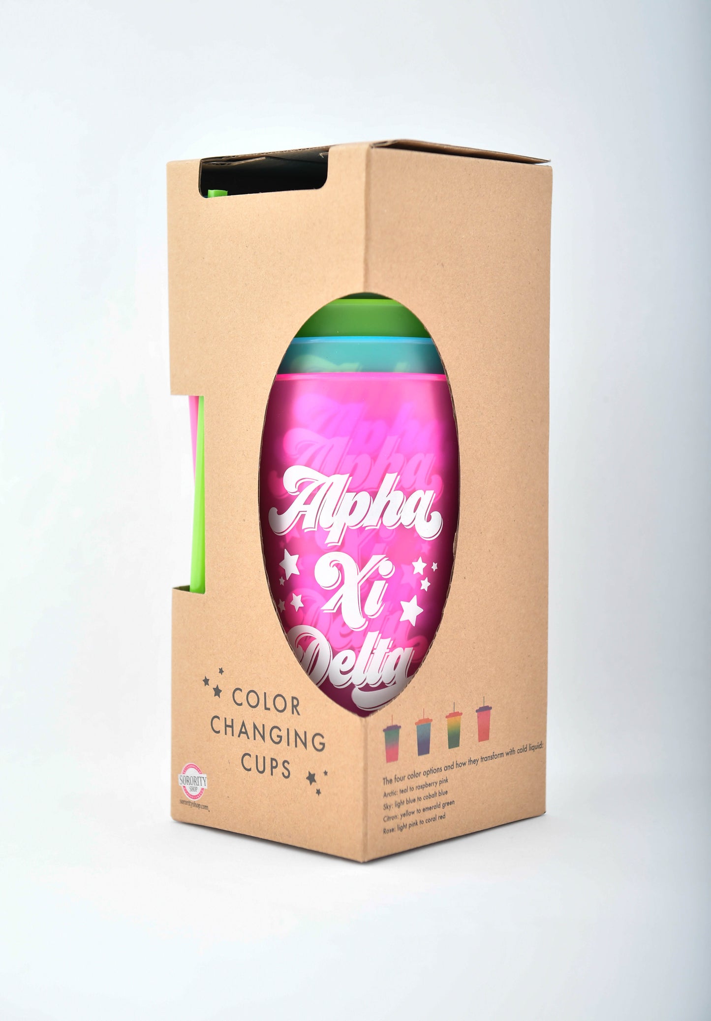 Alpha Xi Delta Color Changing Cups (Set of 4)