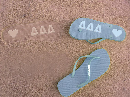 Delta Delta Delta Flip Flops, With Greek Letter Cutouts