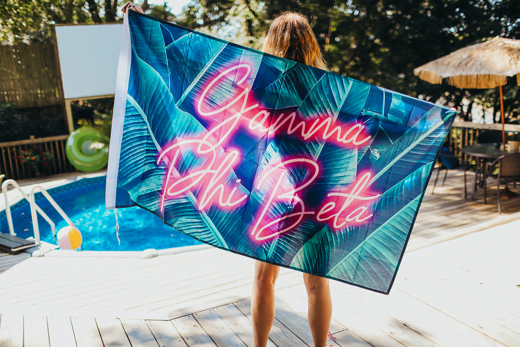 Gamma Phi Beta Neon Palm Flag