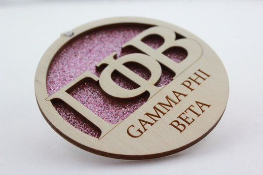 Gamma Phi Beta - Laser Carved Ornament - 3" Round