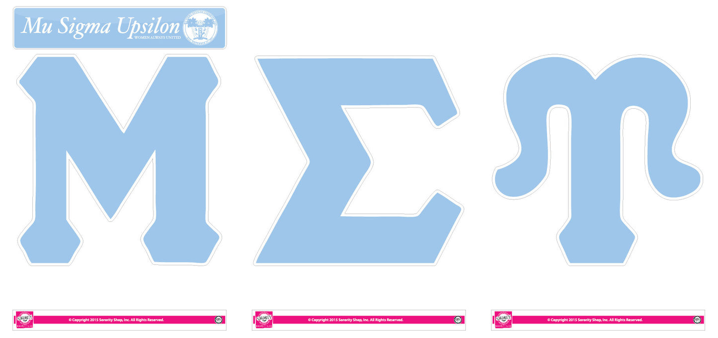 Mu Sigma Upsilon <br> Jumbo Letter Decals