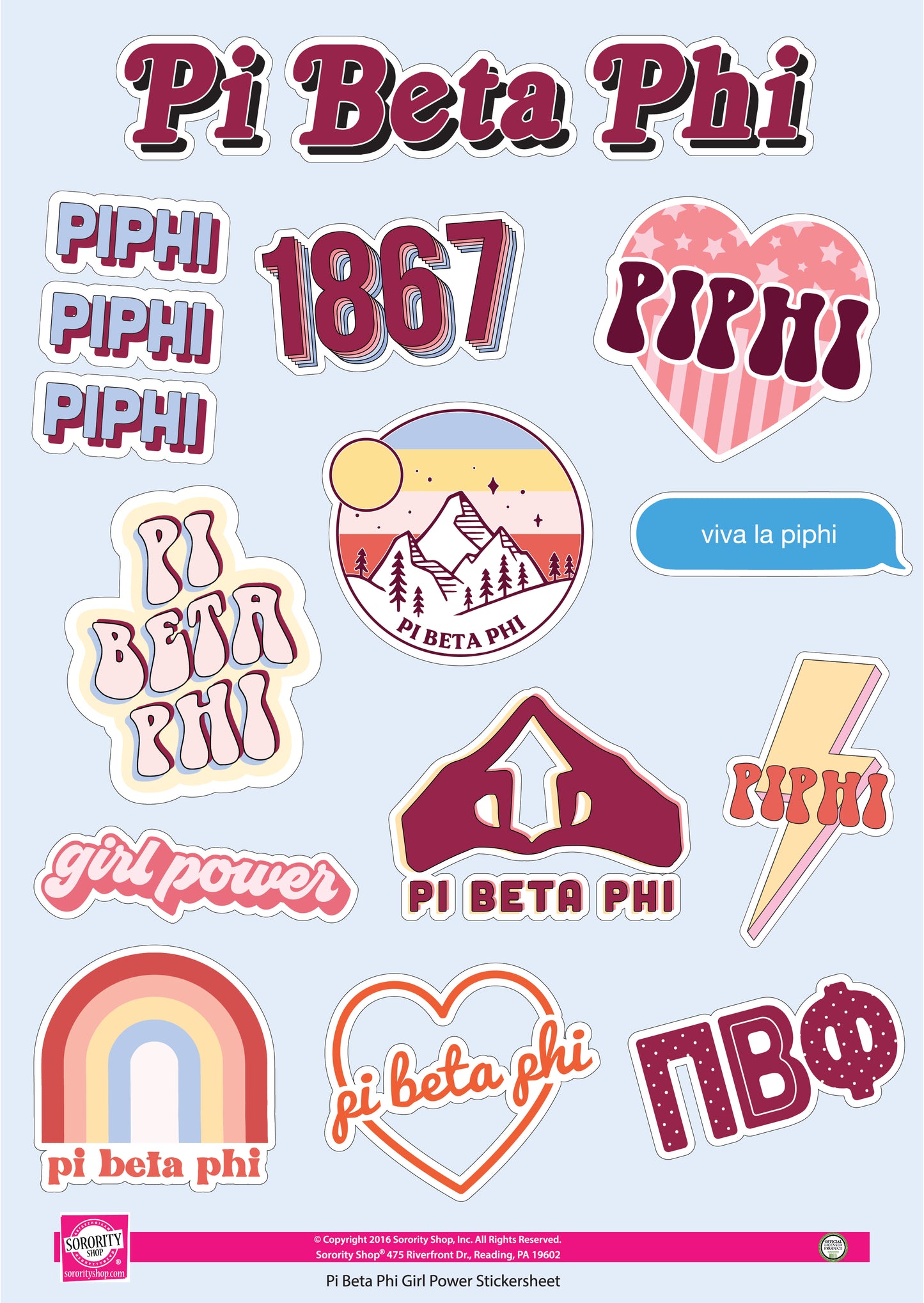 Pi Beta Phi Girl Power Sticker Sheet
