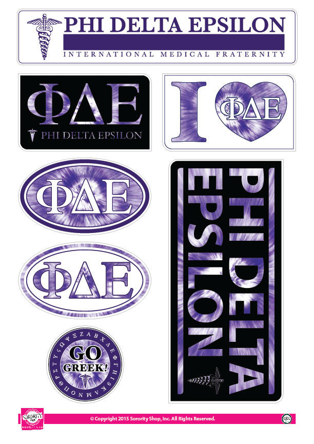Phi Delta Epsilon <br> Tie Dye Stickers
