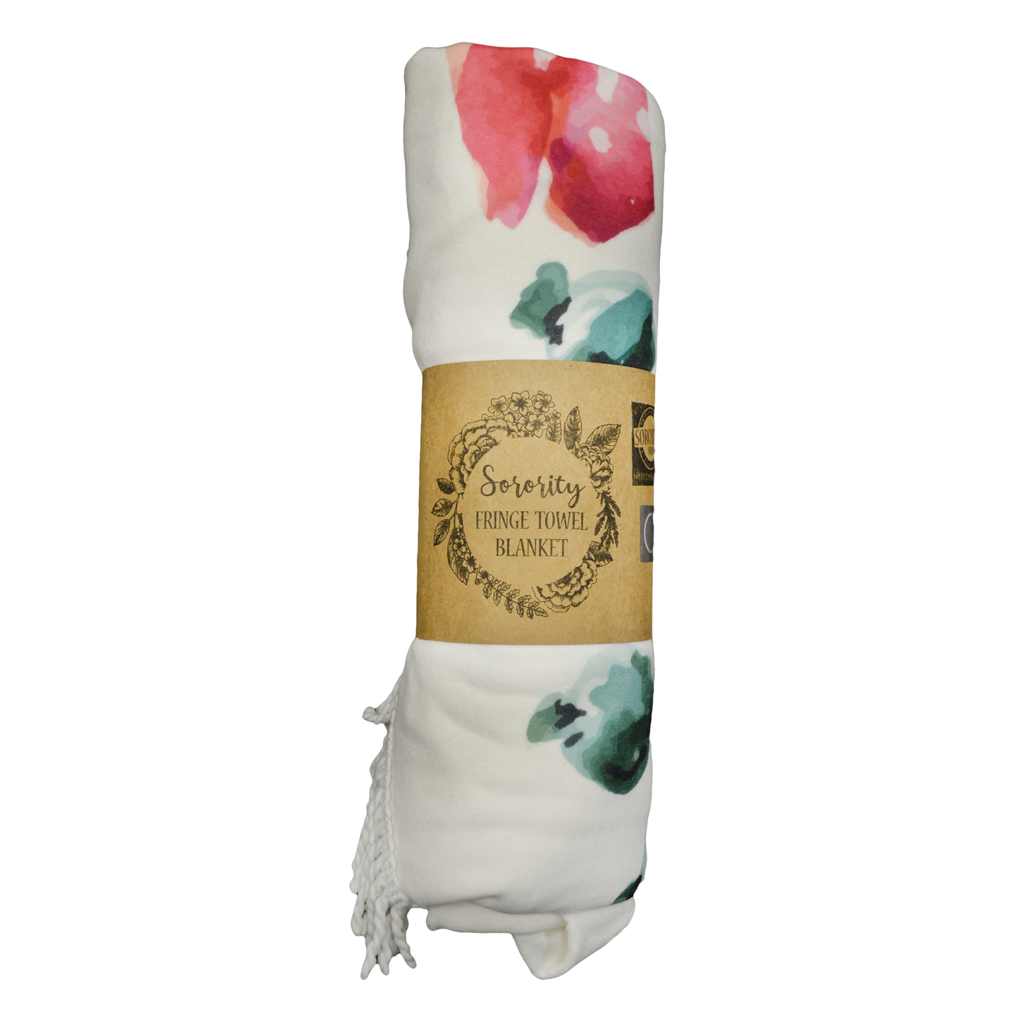 Alpha Chi Omega Floral Fringe Towel Blanket