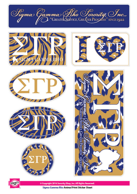 Sigma Gamma Rho <br>Animal Print Stickers