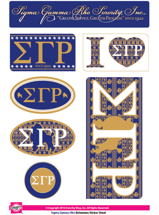 Sigma Gamma Rho <br>Bohemian Stickers