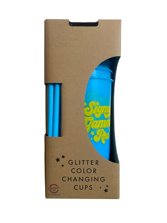 Sigma Gamma Rho Glitter Color Changing Cup 4-Pack