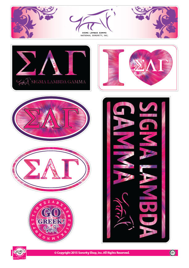 Sigma Lambda Gamma <br> Tie Dye Stickers