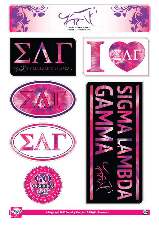 Sigma Lambda Gamma <br> Tie Dye Stickers
