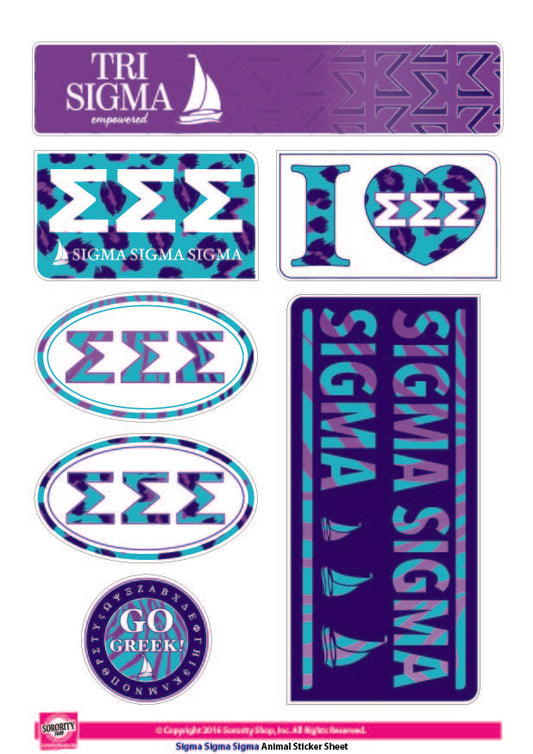 Sigma Sigma Sigma <br> Animal Print Stickers