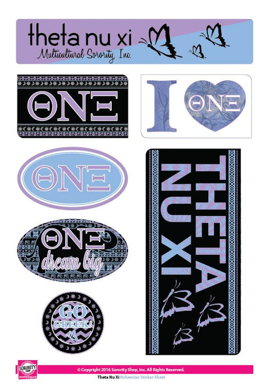 Theta Nu Xi <br>Bohemian Stickers