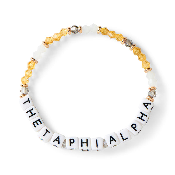 Alpha Omicron Pi Bracelet Glass Bead Bracelet With Sorority Name