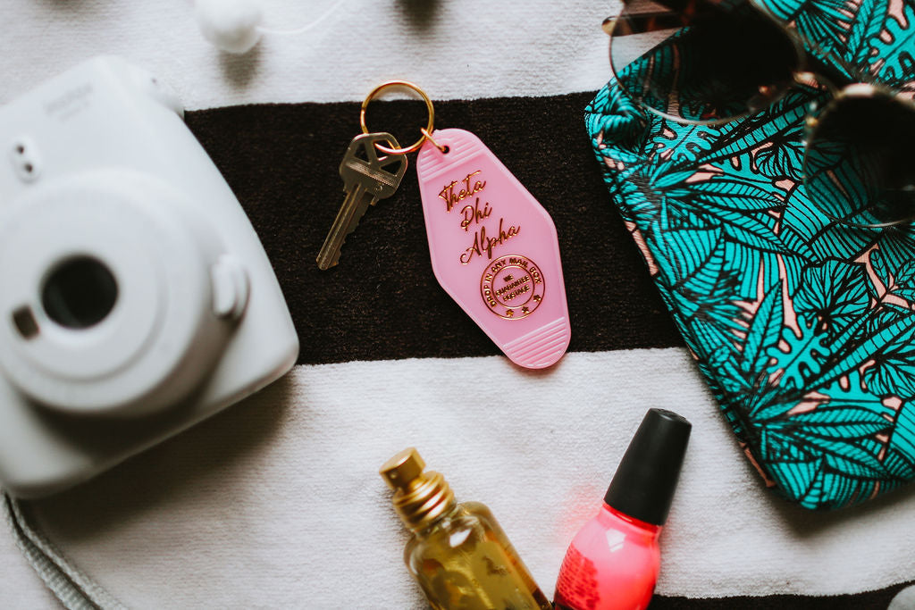 Theta Phi Alpha Vintage Motel Keychain