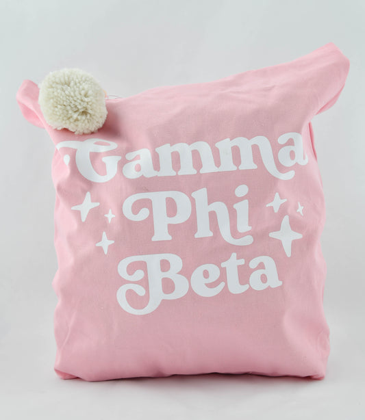 Gamma Phi Beta Retro Pom Pom Tote Bag