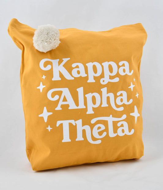 Kappa Alpha Theta Retro Pom Pom Tote Bag