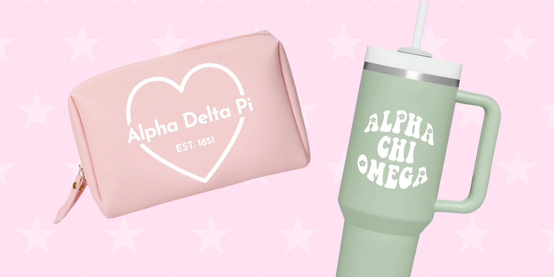 Sorority Top Bid Gifts: Make Up Bag & Tumbler
