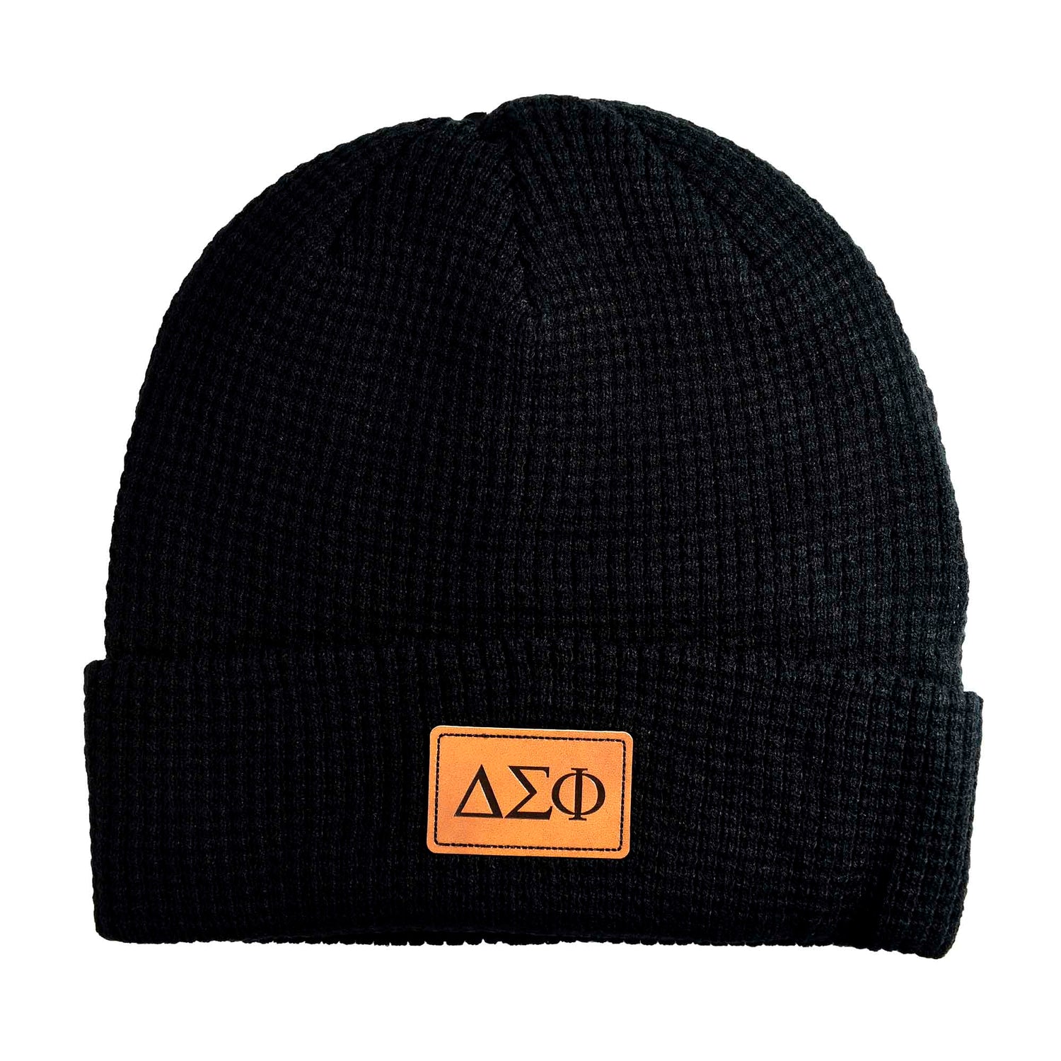 Fraternity Beanie Hats - Black Winter Hats with Greek Letters Patch