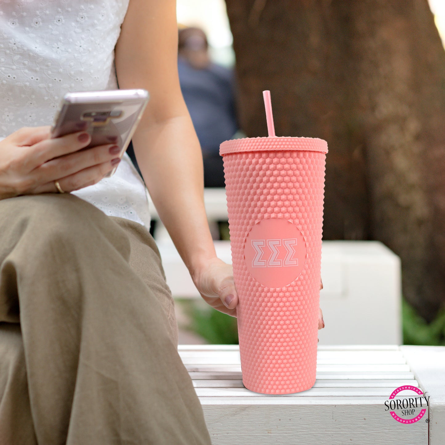 Alpha Chi Omega Studded Tumbler