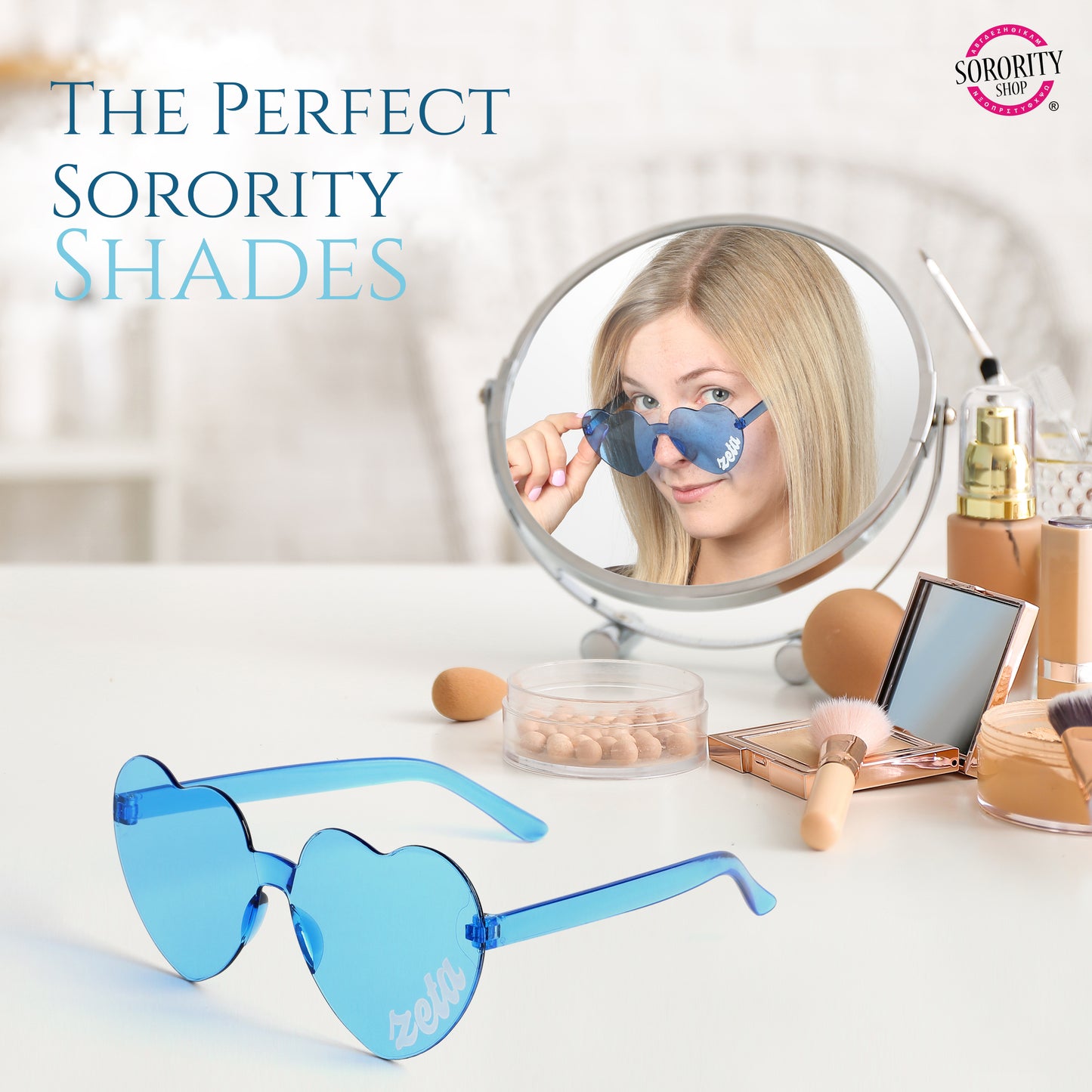 Gamma Rho Lambda Sunglasses - Heart Shaped