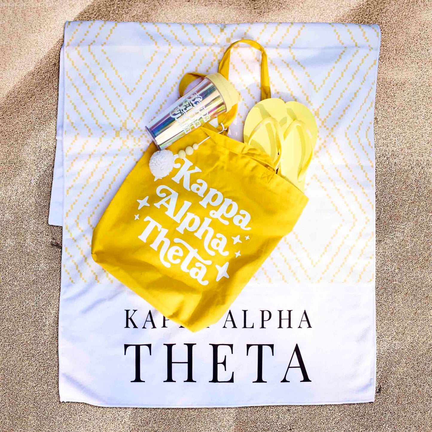 Kappa Alpha Theta Flip Flops, With Greek Letter Cutouts